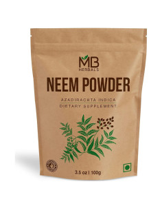 Polvo de Hoja de Neem Puro MB Herbals 100g - Cuidado Piel y Cabello