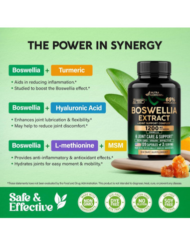 Boswellia 1200mg Nutra Harmony - Suplemento Articular 120 Cápsulas