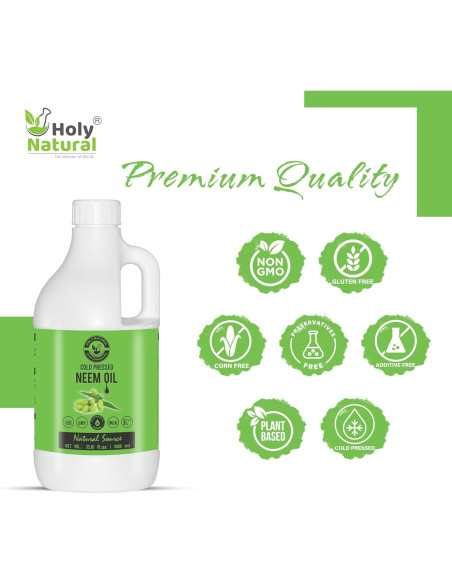 Aceite de Neem Puro 1000 ml HOLY NATURAL - Hidratante y Anticaspa