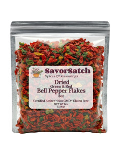 Copos de Pimiento Rojo y Verde Secos SavorSatch 227g - Kosher