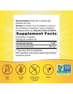 Suplemento Herbal Gotu Kola Nature's Way 180 Cápsulas 950 mg 2