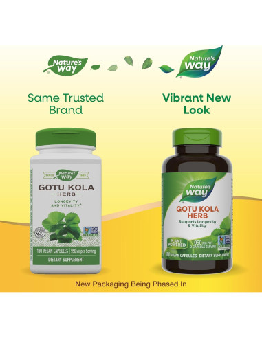 Suplemento Herbal Gotu Kola Nature's Way 180 Cápsulas 950 mg