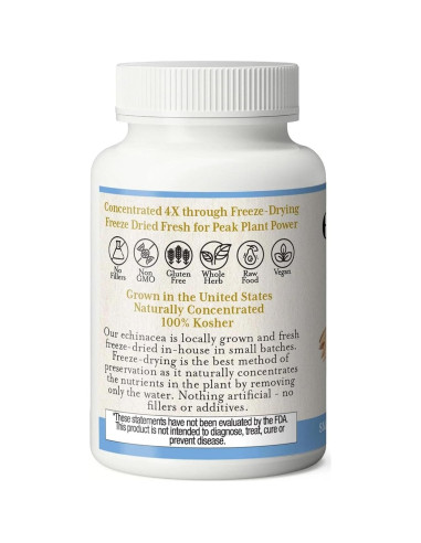 Echinacea Angustifolia Cruda Liofilizada Eclectic 90 Cápsulas