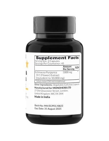 Extracto de Echinacea Purpurea 1000 mg - 90 Cápsulas Vegetarianas