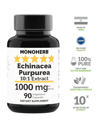 Extracto de Echinacea Purpurea 1000 mg - 90 Cápsulas Vegetarianas