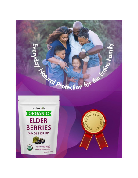 Baya de Saúco Orgánica Secas Pristine Nutri 907 g - Antioxidantes