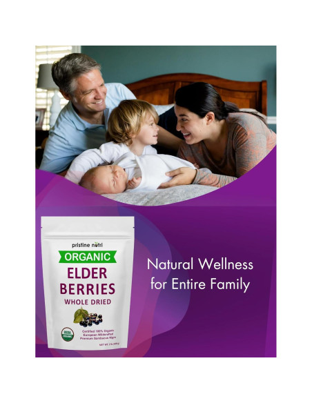 Baya de Saúco Orgánica Secas Pristine Nutri 907 g - Antioxidantes