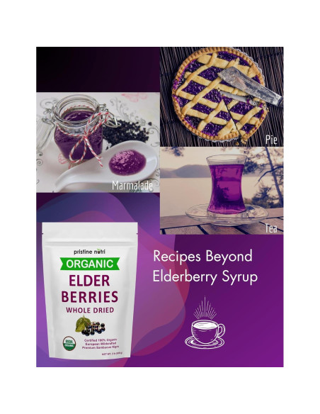 Baya de Saúco Orgánica Secas Pristine Nutri 907 g - Antioxidantes