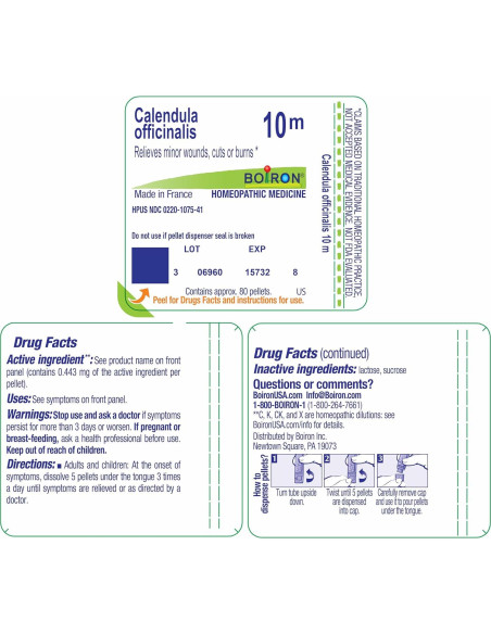 Gránulos Homeopáticos Boiron Calendula Officinalis 10M - 80 g