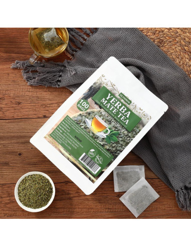 100 Bolsas de Té de Yerba Mate YILINSHA 100% Natural Sin Humo