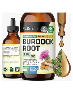 Tinctura de Raíz de Bardana Bio Krauter 118 ml - Vegana y Sin Alcohol