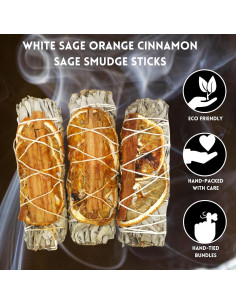 Palos de Ahumado Salvia Blanca Soul Sticks - 10 cm, 3 Unidades 2