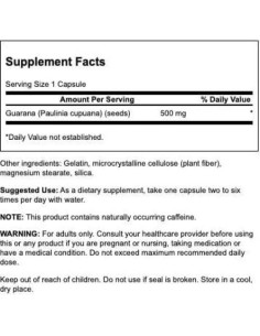 Cápsulas de Guaraná Swanson 500 mg - 100 Unidades 2