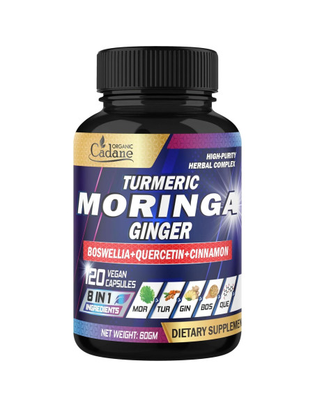 Suplemento de Moringa Orgánica Cadane - 120 Cápsulas Veganas