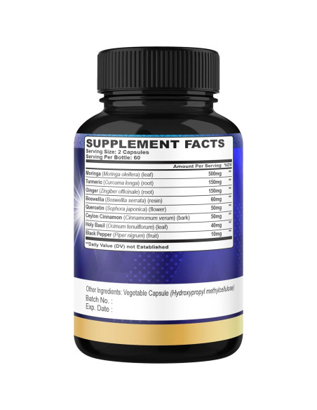 Suplemento de Moringa Orgánica Cadane - 120 Cápsulas Veganas