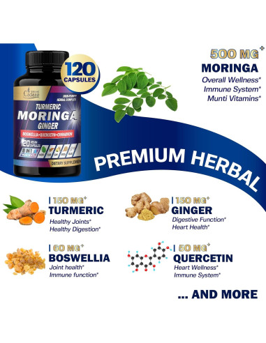 Suplemento de Moringa Orgánica Cadane - 120 Cápsulas Veganas