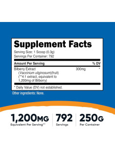 Polvo de Arándano Nutricost 250g - Sin Gluten y No GMO 2