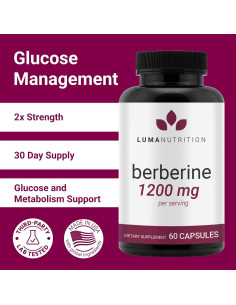 Suplemento de Berberina Luma Nutrition 1200mg Vegano 60 Cápsulas 2