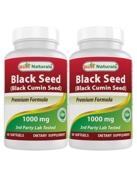 Cápsulas de Aceite de Semilla Negra 1000 mg Mejores Naturales - 120 Softgels Cápsulas de Aceite de Semilla Negra 1000 mg Mejores Naturales - 120 Softgels