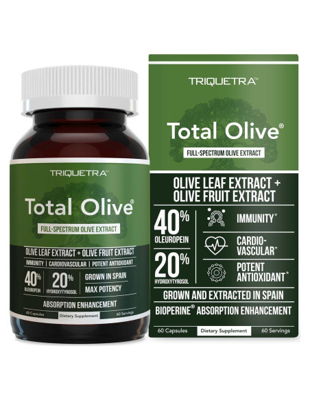 Total Olive Extracto de Hoja y Fruto de Olivo 60 Cápsulas
