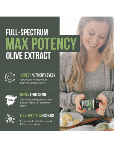 Total Olive Extracto de Hoja y Fruto de Olivo 60 Cápsulas