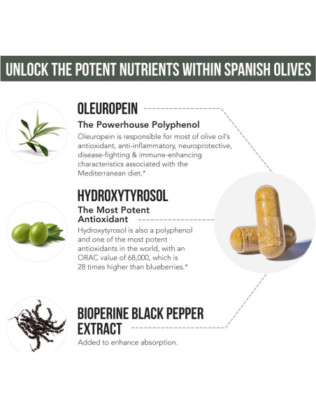 Total Olive Extracto de Hoja y Fruto de Olivo 60 Cápsulas