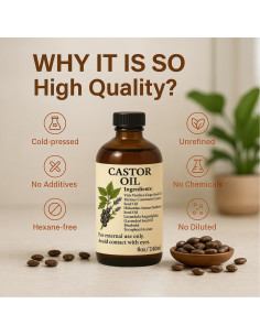 Kit Envoltura de Aceite de Ricino Orgánico BESEFFIE 8oz 2