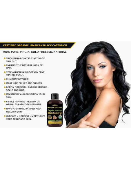 Aceite de Ricino Negro Jamaicano StarDunes 300 ml - 100% Puro