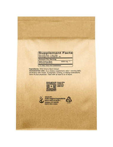 Corteza de Cereza Silvestre 226.8 g Ingredientes Originales Puros