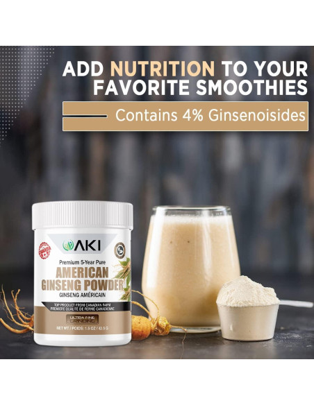 Polvo de Ginseng Americano AKI 42.5g - 4% Ginsenósidos