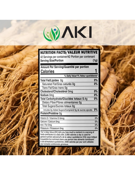 Polvo de Ginseng Americano AKI 42.5g - 4% Ginsenósidos