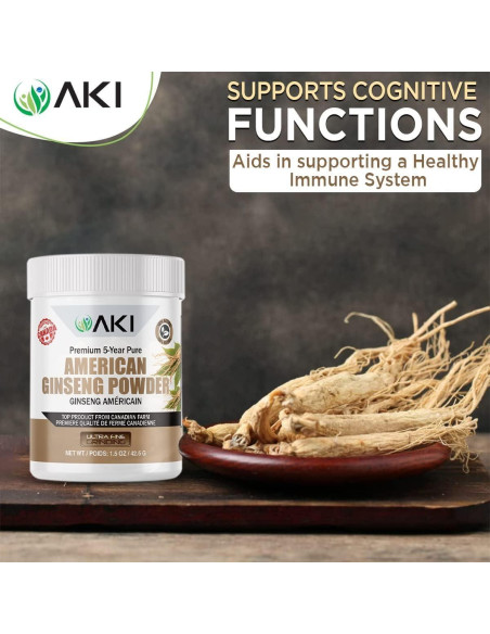 Polvo de Ginseng Americano AKI 42.5g - 4% Ginsenósidos