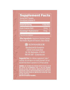 Suplemento de Berberina Sunwarrior 60 Cápsulas Dihidroberberina 2