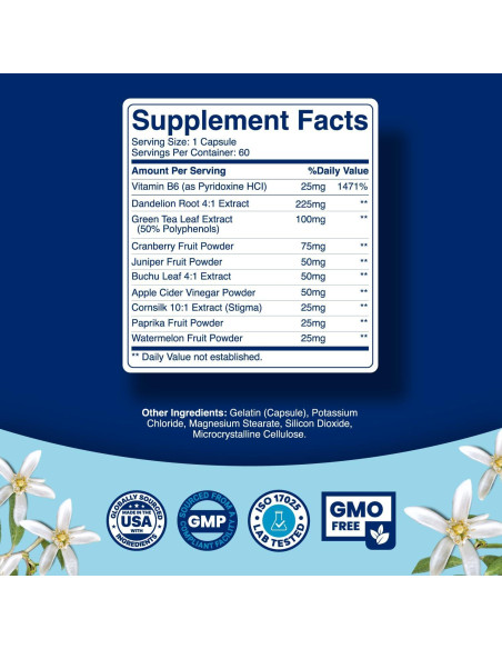 Píldoras Diuréticas Herbales Phytoral 60 Unidades - Alivio Hinchazón