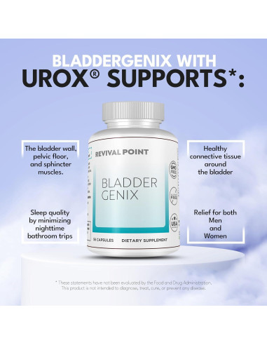Suplemento Bladdergenix con UROX para Control de Vejiga 59g