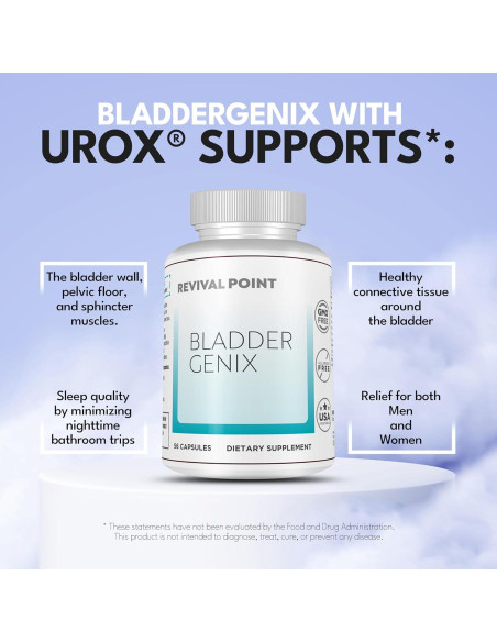 Suplemento Bladdergenix con UROX para Control de Vejiga 59g