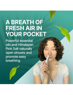 Inhalador de Sal Rosa del Himalaya Basic Vigor - Aromaterapia 2 Piezas 2