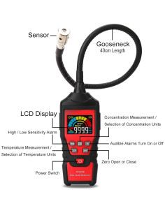 Detector de Fugas de Gas Portátil Intendvision HT601B 9999 PPM 2