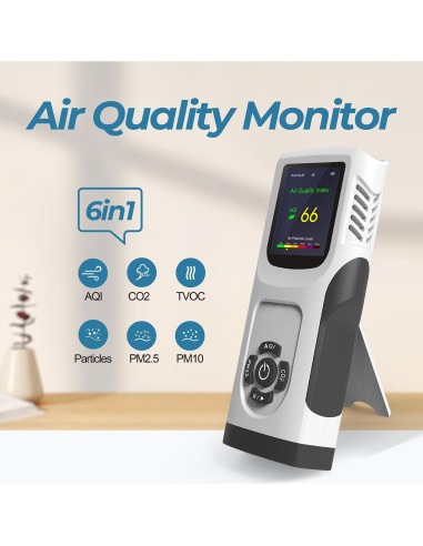 Monitor de Calidad del Aire Forsensal 6-en-1 CO2 TVOC PM2.5