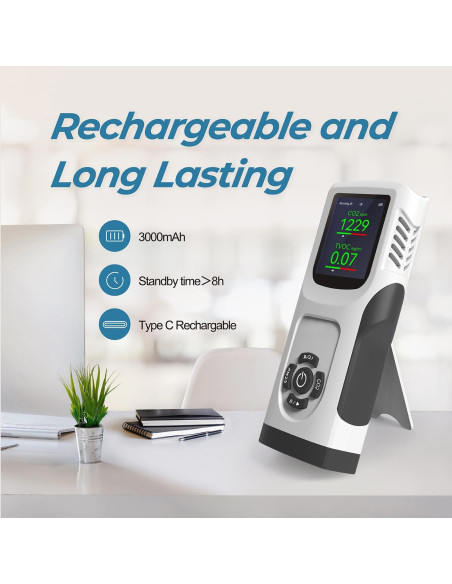 Monitor de Calidad del Aire Forsensal 6-en-1 CO2 TVOC PM2.5