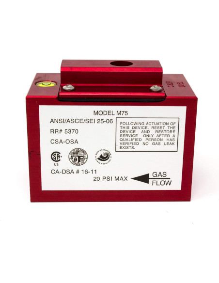 Válvula de Gas Manual Stark M75 con Nivel - Cierre Sísmico Válvula de Gas Manual Stark M75 con Nivel - Cierre Sísmico