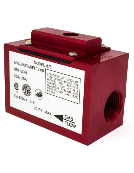 Válvula de Gas Manual Stark M75 con Nivel - Cierre Sísmico Válvula de Gas Manual Stark M75 con Nivel - Cierre Sísmico