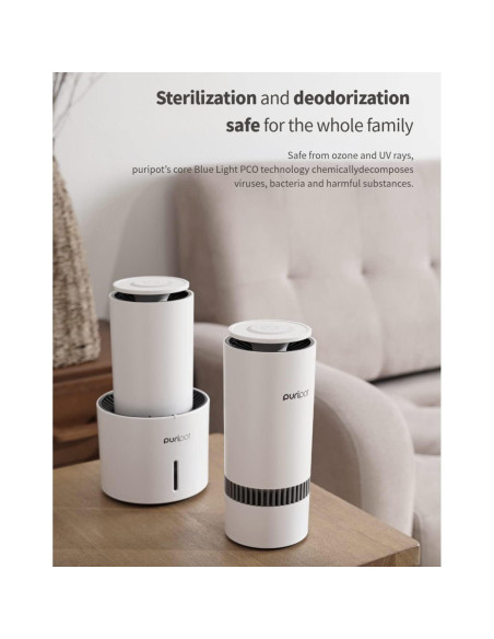 Purificador de Aire Portátil Puripot M1+ con Luz Azul PCO Purificador de Aire Portátil Puripot M1+ con Luz Azul PCO