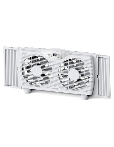 Ventilador de Ventana Shinic 80W, 3 Velocidades, Reversible, 60.4-94 cm