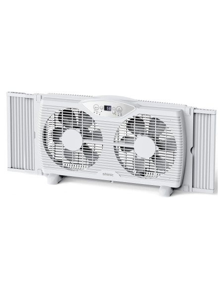 Ventilador de Ventana Shinic 80W, 3 Velocidades, Reversible, 60.4-94 cm