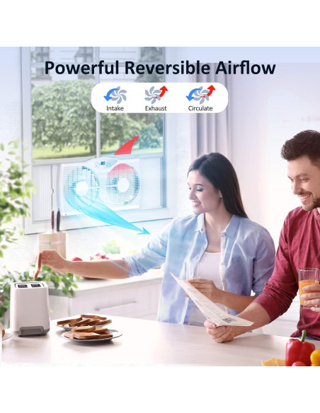 Ventilador de Ventana Shinic 80W, 3 Velocidades, Reversible, 60.4-94 cm