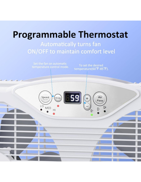 Ventilador de Ventana Shinic 80W, 3 Velocidades, Reversible, 60.4-94 cm