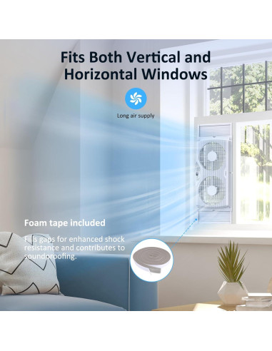 Ventilador de Ventana Shinic 80W, 3 Velocidades, Reversible, 60.4-94 cm