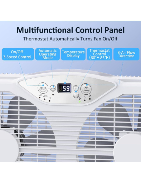 Ventilador de Ventana Shinic 80W, 3 Velocidades, Reversible, 60.4-94 cm