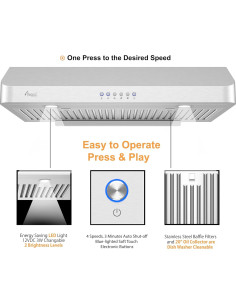 Campana Extractora Bajo Gabinete Awoco AWOCO-RH 30" 900 CFM 2